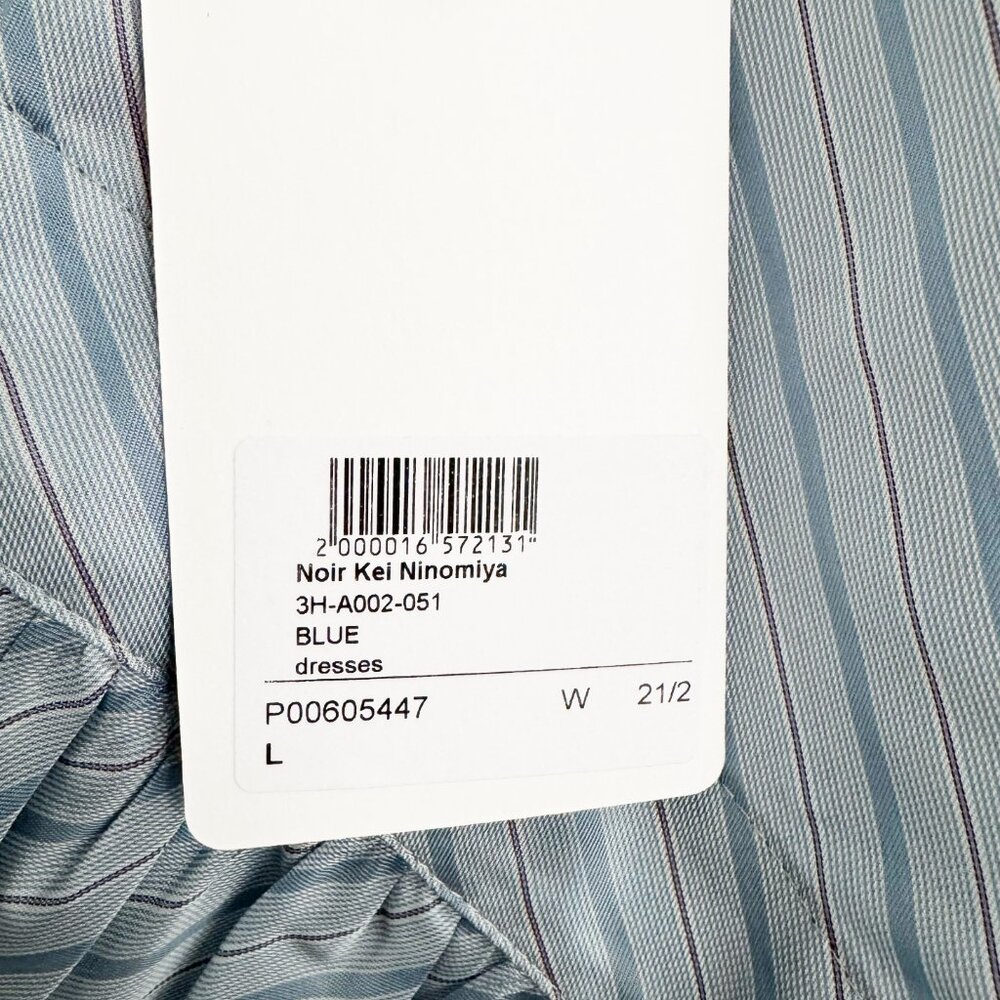 NWT Noir Kei Ninomiya Blue stripes pinafore dress, Size Large - Picture 11 of 13